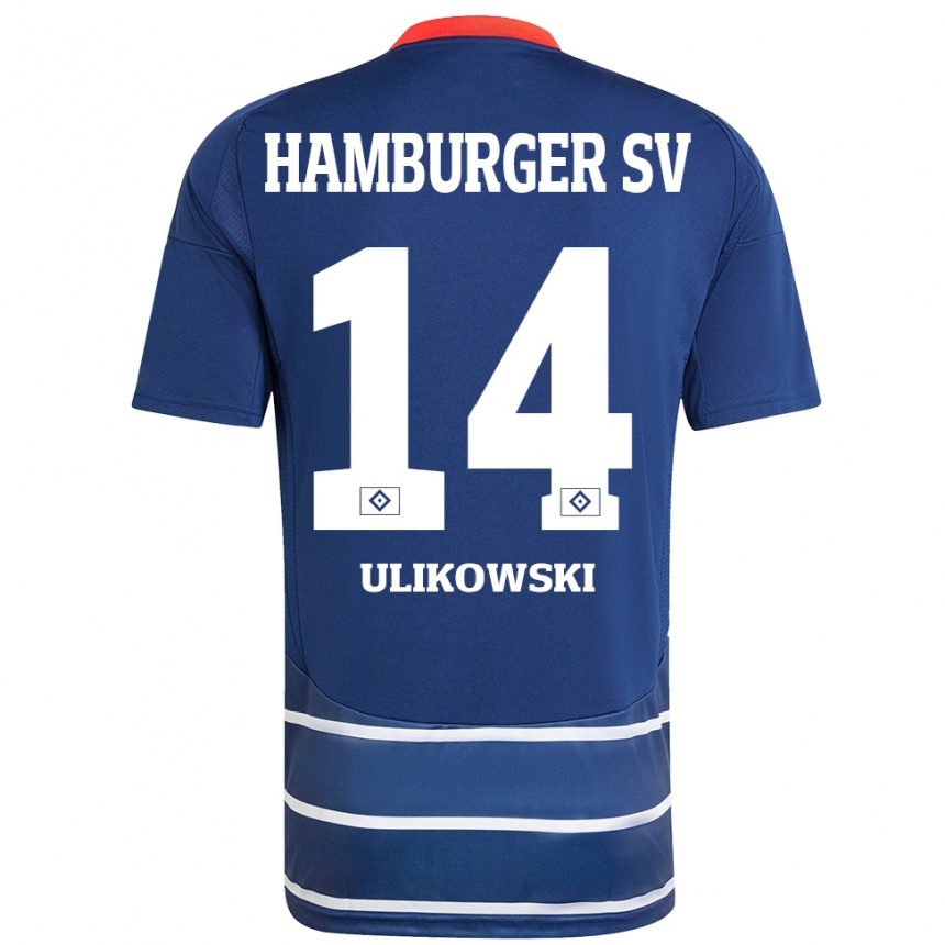 גברים כדורגל Felix Ulikowski #14 כחול כהה הרחק ג'רזי 2024/25
