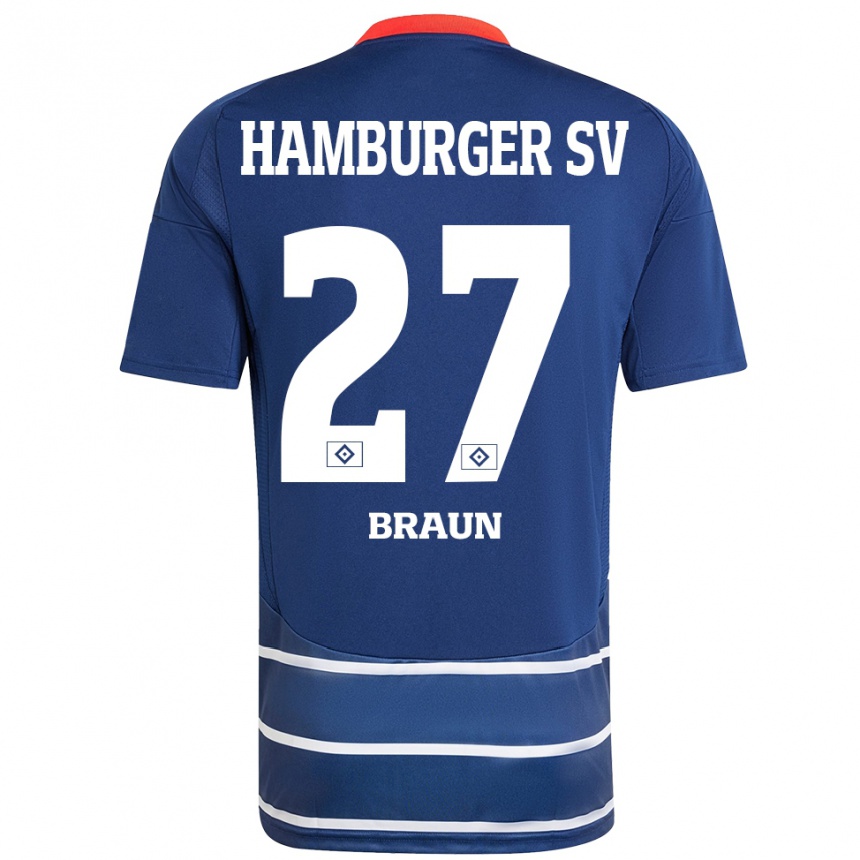 גברים כדורגל Elias Braun #27 כחול כהה הרחק ג'רזי 2024/25