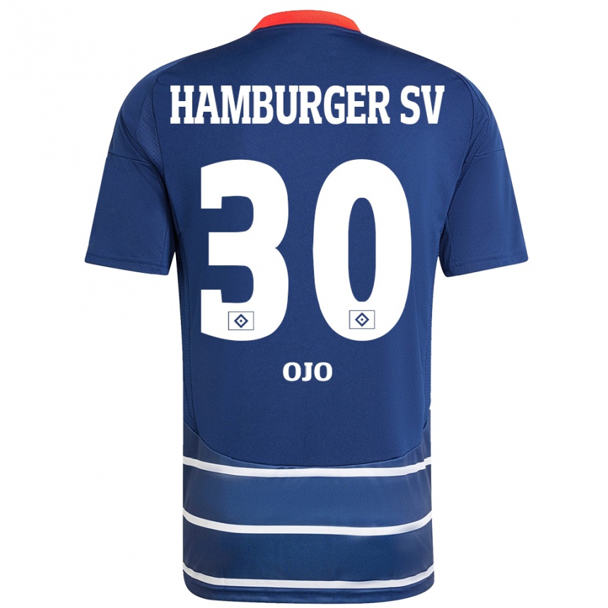 גברים כדורגל Kelvin Ojo #30 כחול כהה הרחק ג'רזי 2024/25