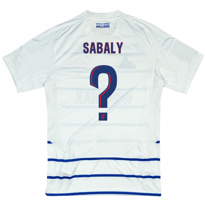 גברים כדורגל Idrissa Sabaly #0 לבן כחול הרחק ג'רזי 2024/25