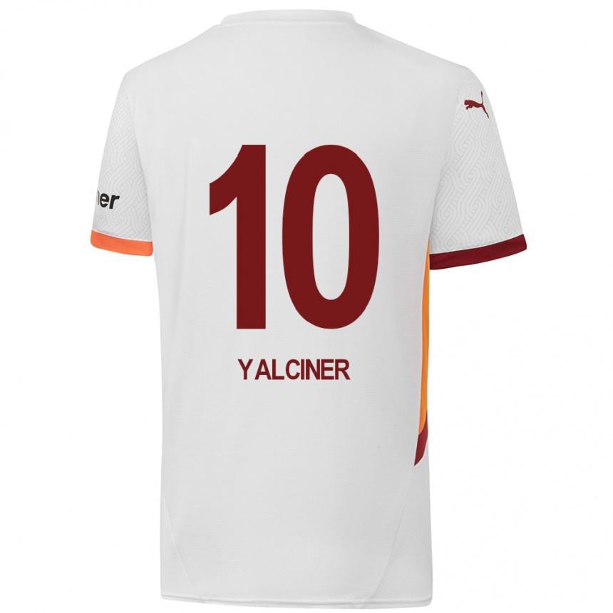 גברים כדורגל İsmigül Yalçıner #10 לבן צהוב אדום הרחק ג'רזי 2024/25