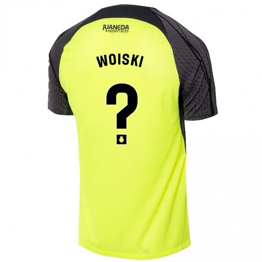 גברים כדורגל Alex Woiski #0 ירוק פלואורסצנטי שחור הרחק ג'רזי 2024/25