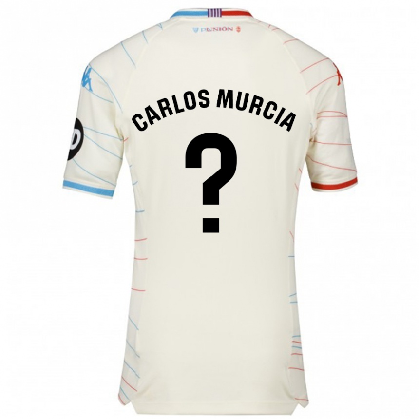גברים כדורגל Juan Carlos Murcia #0 לבן אדום כחול הרחק ג'רזי 2024/25