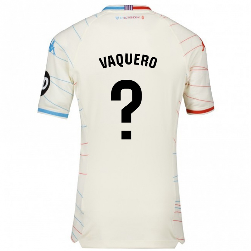 גברים כדורגל Fernando Vaquero #0 לבן אדום כחול הרחק ג'רזי 2024/25
