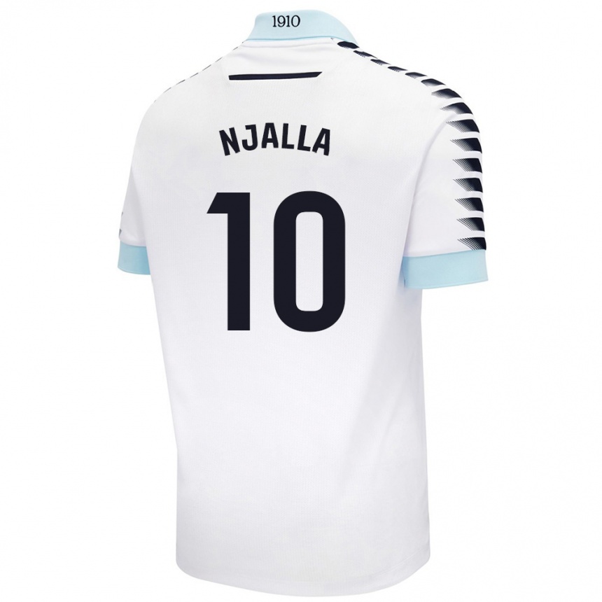 גברים כדורגל Nico Njalla #10 לבן כחול הרחק ג'רזי 2024/25