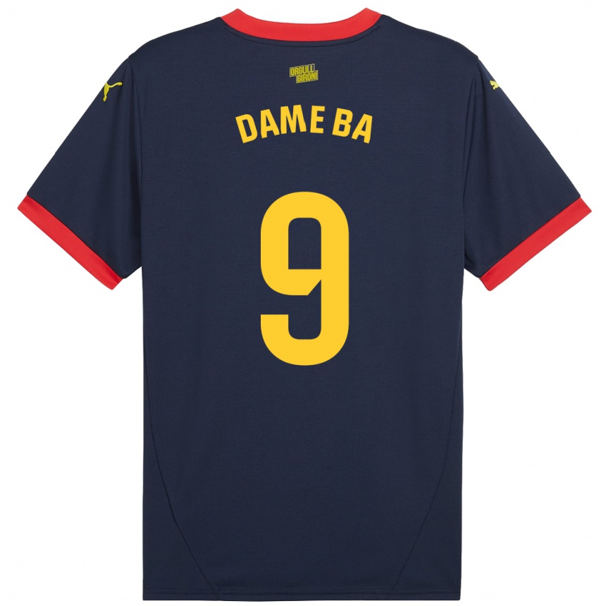 גברים כדורגל Papa Dame Ba #9 אדום כהה הרחק ג'רזי 2024/25