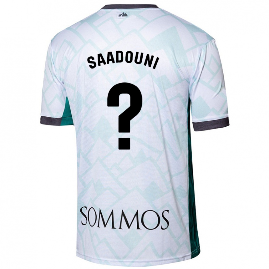 גברים כדורגל Mohammed Saadouni #0 לבן ירוק הרחק ג'רזי 2024/25