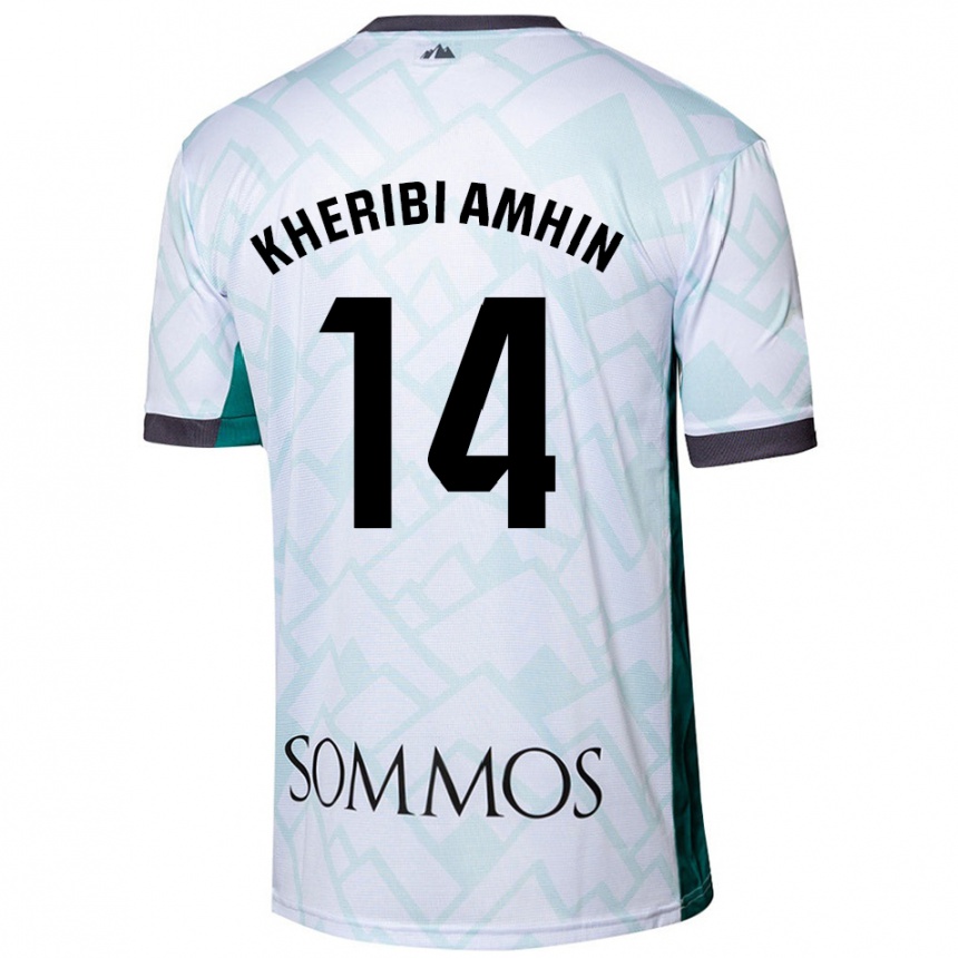 גברים כדורגל Nabil Kheribi Amhin #14 לבן ירוק הרחק ג'רזי 2024/25