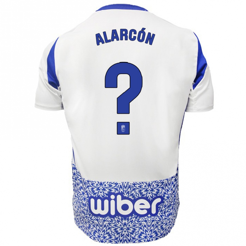 גברים כדורגל Pedro Alarcón #0 לבן כחול הרחק ג'רזי 2024/25