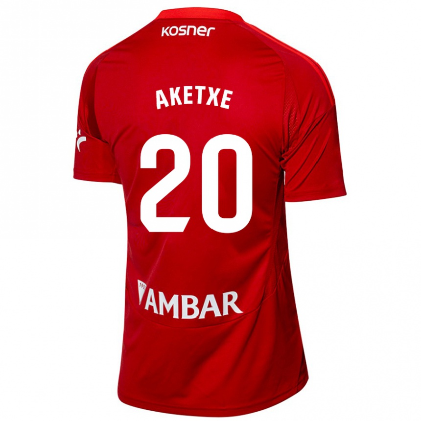 גברים כדורגל Ager Aketxe #20 לבן כחול הרחק ג'רזי 2024/25