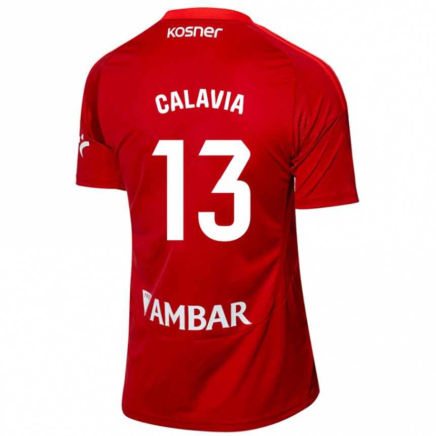 גברים כדורגל Carlos Calavia #13 לבן כחול הרחק ג'רזי 2024/25