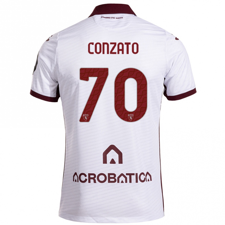 גברים כדורגל Filippo Conzato #70 חום לבן הרחק ג'רזי 2024/25