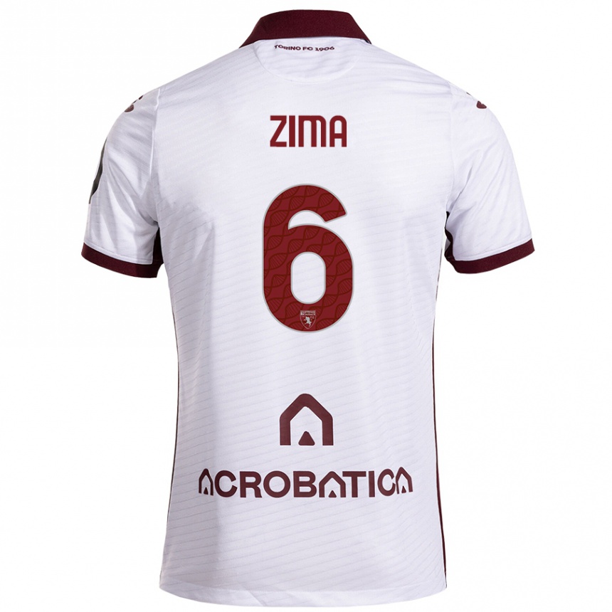 גברים כדורגל דויד זימה #6 חום לבן הרחק ג'רזי 2024/25