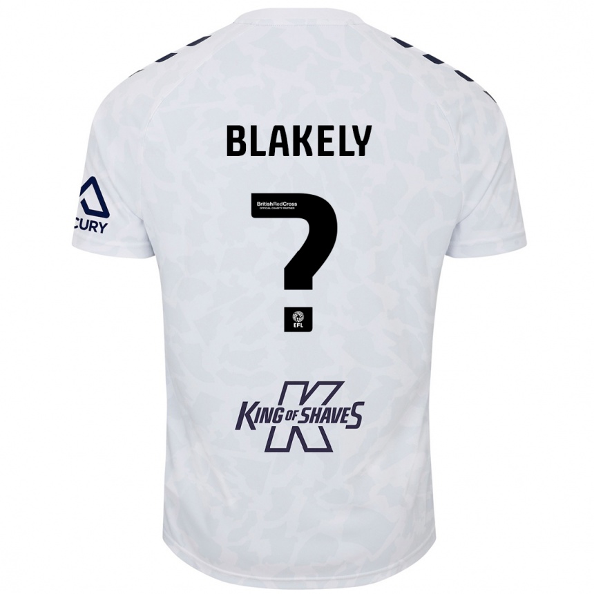 גברים כדורגל Ben Blakely #0 לָבָן הרחק ג'רזי 2024/25