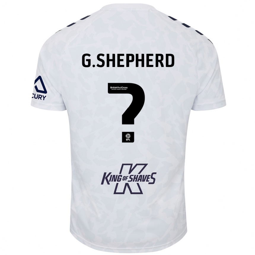 גברים כדורגל George Shepherd #0 לָבָן הרחק ג'רזי 2024/25