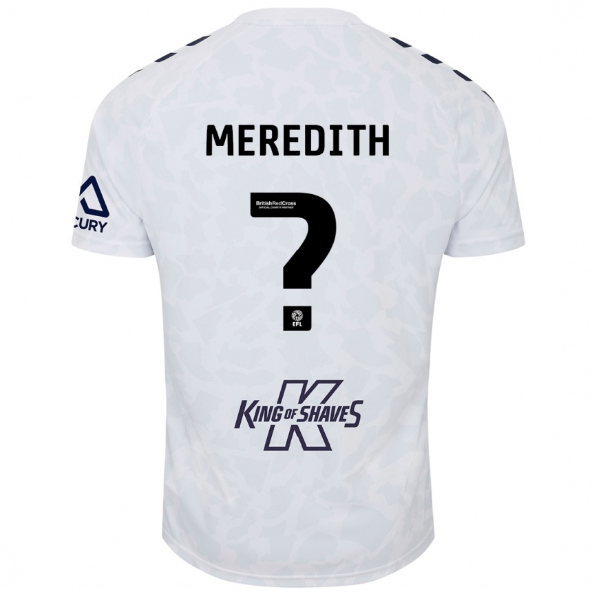 גברים כדורגל Eliot Meredith #0 לָבָן הרחק ג'רזי 2024/25