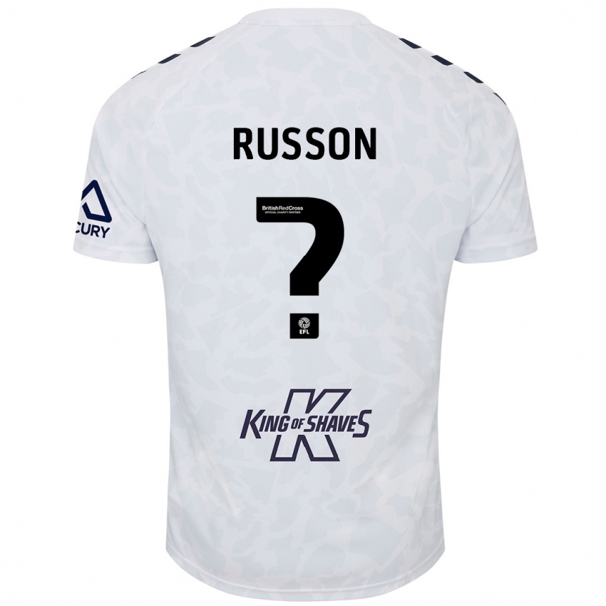 גברים כדורגל Will Russon #0 לָבָן הרחק ג'רזי 2024/25