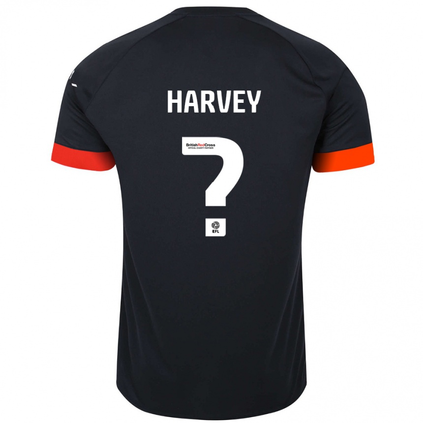 גברים כדורגל Isaiah Harvey #0 כתום שחור הרחק ג'רזי 2024/25