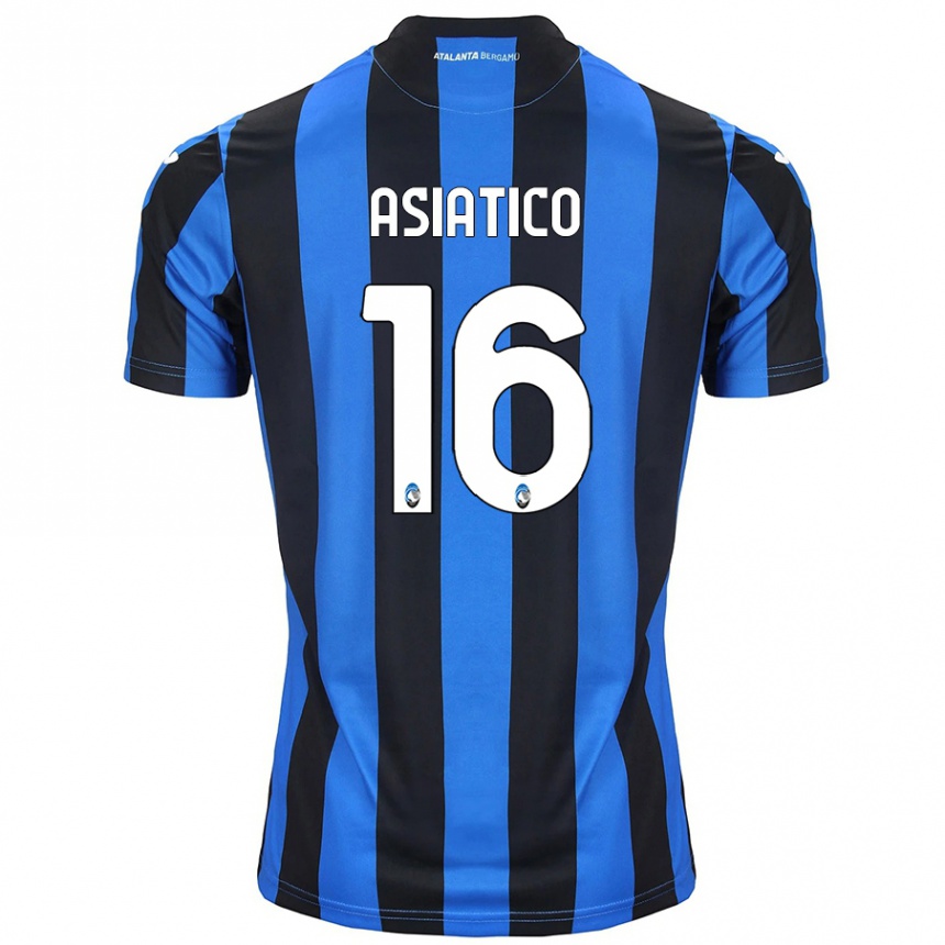 נשים כדורגל Pietro Asiatico #16 כחול שחור ג'רזי ביתית 2024/25