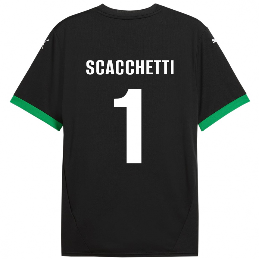 נשים כדורגל Alessandro Scacchetti #1 שחור ירוק כהה ג'רזי ביתית 2024/25