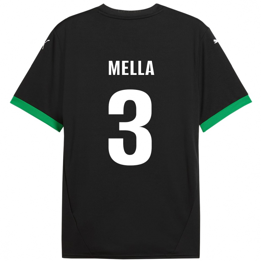 נשים כדורגל Sara Mella #3 שחור ירוק כהה ג'רזי ביתית 2024/25