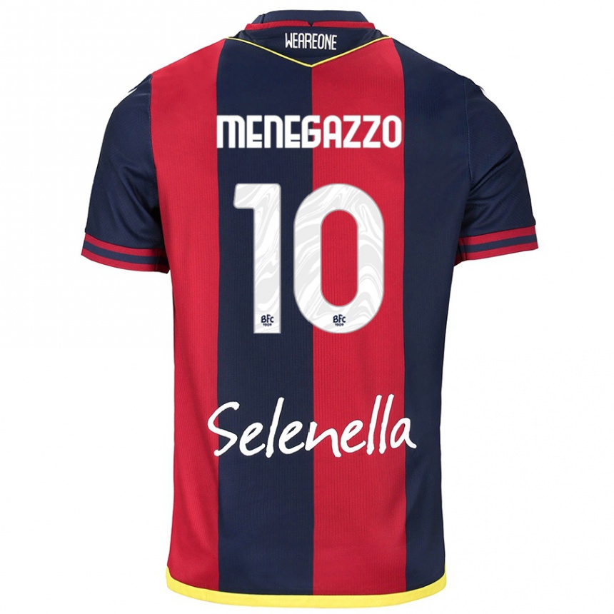 נשים כדורגל Lorenzo Menegazzo #10 אדום רויאל כחול ג'רזי ביתית 2024/25