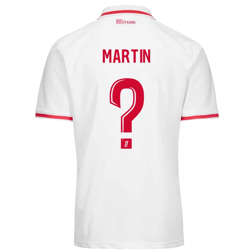 נשים כדורגל Logan Martin #0 לבן אדום ג'רזי ביתית 2024/25