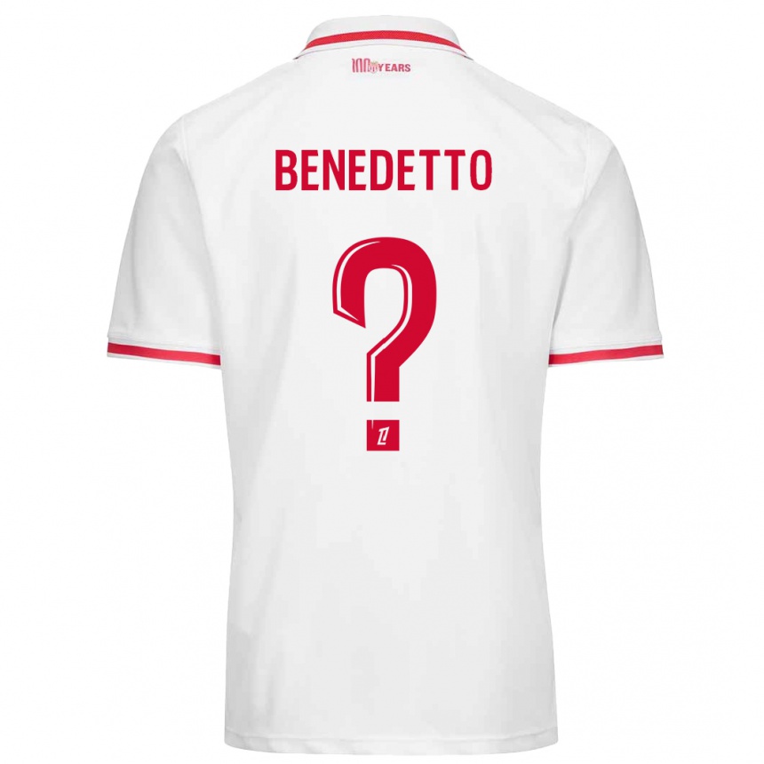 נשים כדורגל Antéo Benedetto #0 לבן אדום ג'רזי ביתית 2024/25