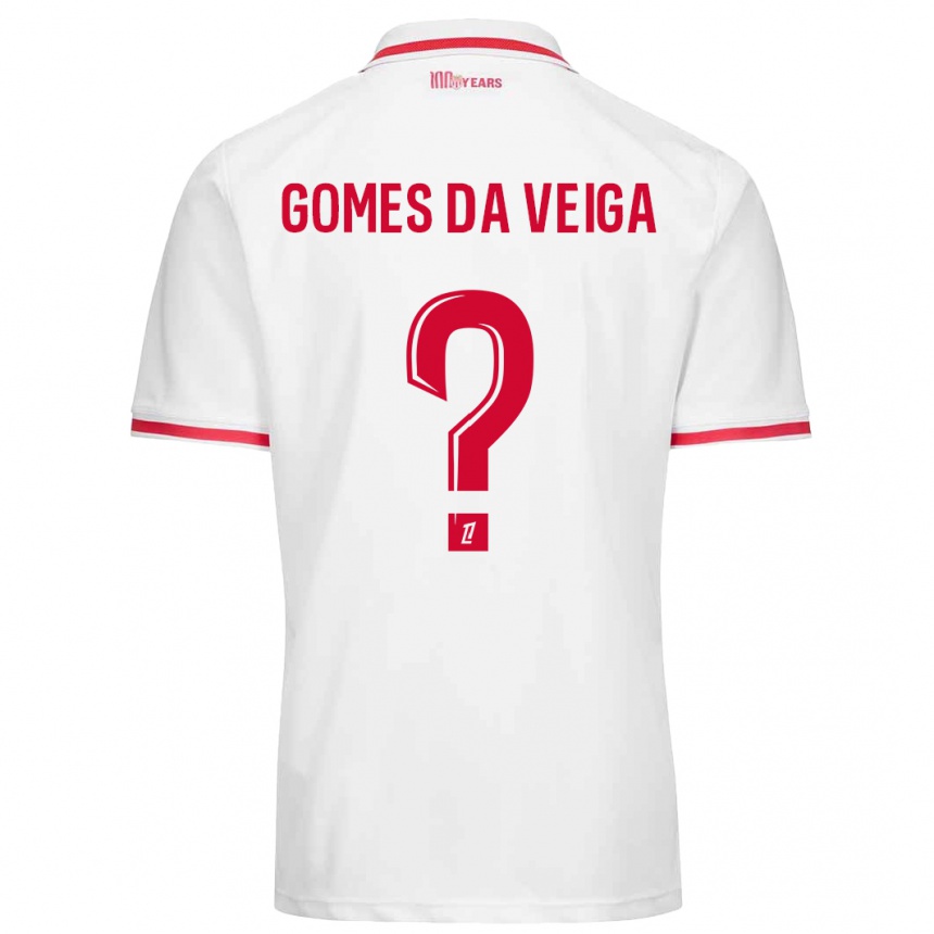 נשים כדורגל Melvin Gomes Da Veiga #0 לבן אדום ג'רזי ביתית 2024/25