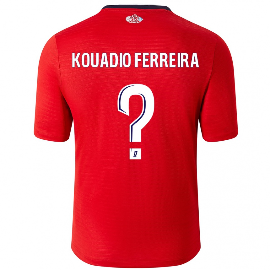 נשים כדורגל Wilfrid Kouadio Ferreira #0 אדום לבן ג'רזי ביתית 2024/25