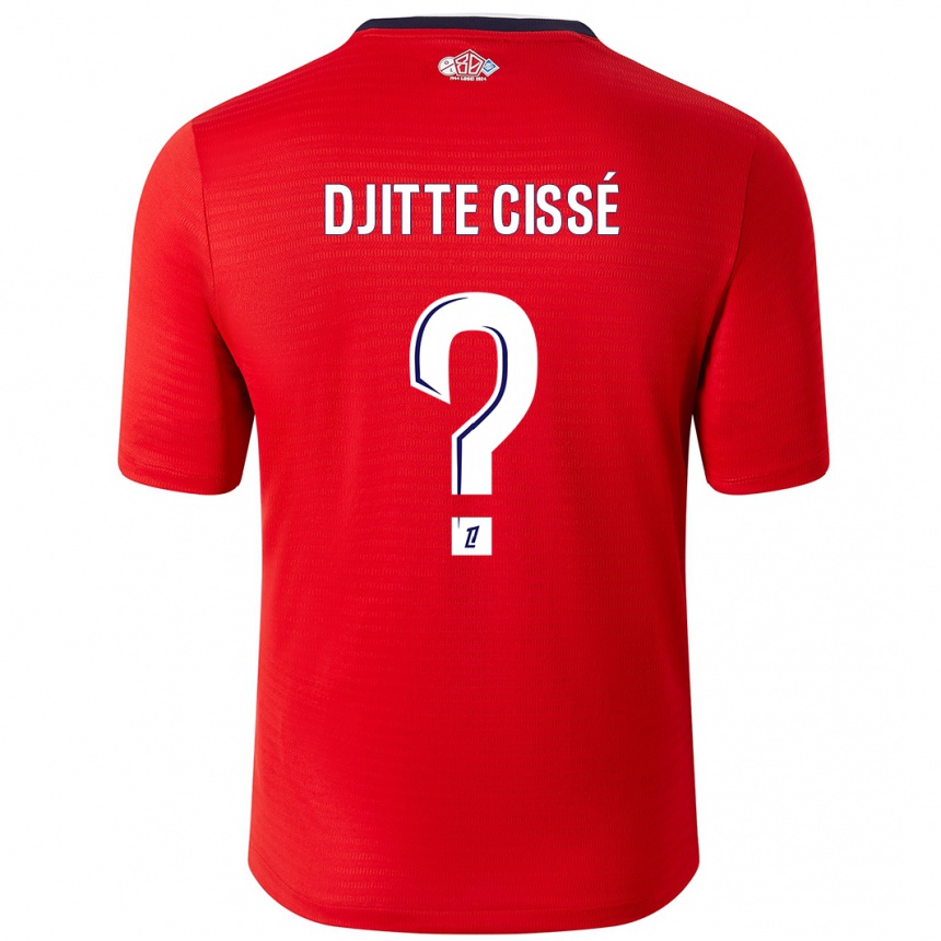 נשים כדורגל Babacar Djitte Cissé #0 אדום לבן ג'רזי ביתית 2024/25