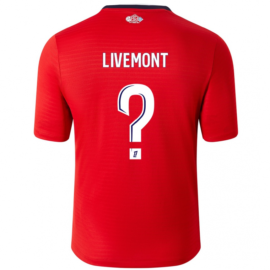 נשים כדורגל Antoine Livemont #0 אדום לבן ג'רזי ביתית 2024/25