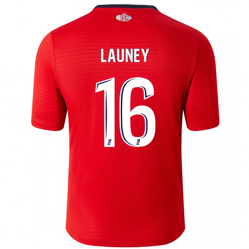 נשים כדורגל Elisa Launey #16 אדום לבן ג'רזי ביתית 2024/25