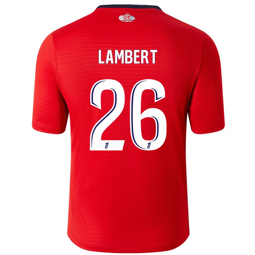 נשים כדורגל Anaïs Lambert #26 אדום לבן ג'רזי ביתית 2024/25