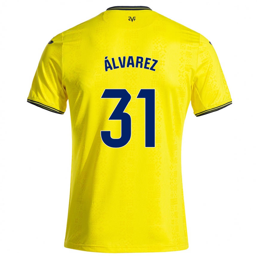 נשים כדורגל Iker Álvarez #31 צהוב שחור ג'רזי ביתית 2024/25