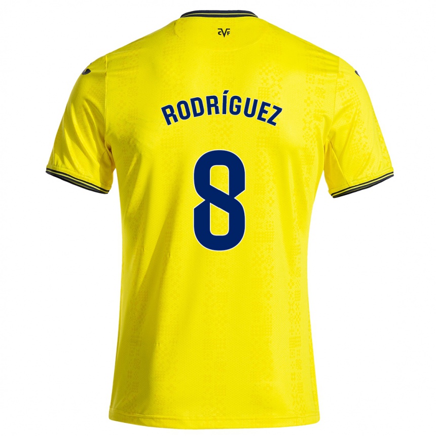 נשים כדורגל Unai Rodríguez #8 צהוב שחור ג'רזי ביתית 2024/25