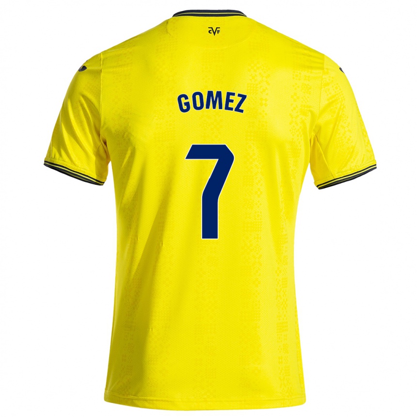 נשים כדורגל Lucía Gómez #7 צהוב שחור ג'רזי ביתית 2024/25