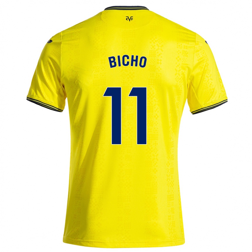 נשים כדורגל Bicho #11 צהוב שחור ג'רזי ביתית 2024/25