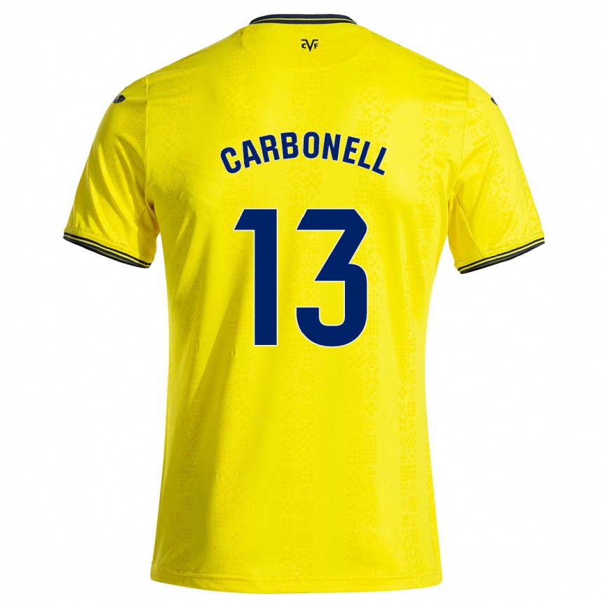 נשים כדורגל Carmen Carbonell #13 צהוב שחור ג'רזי ביתית 2024/25