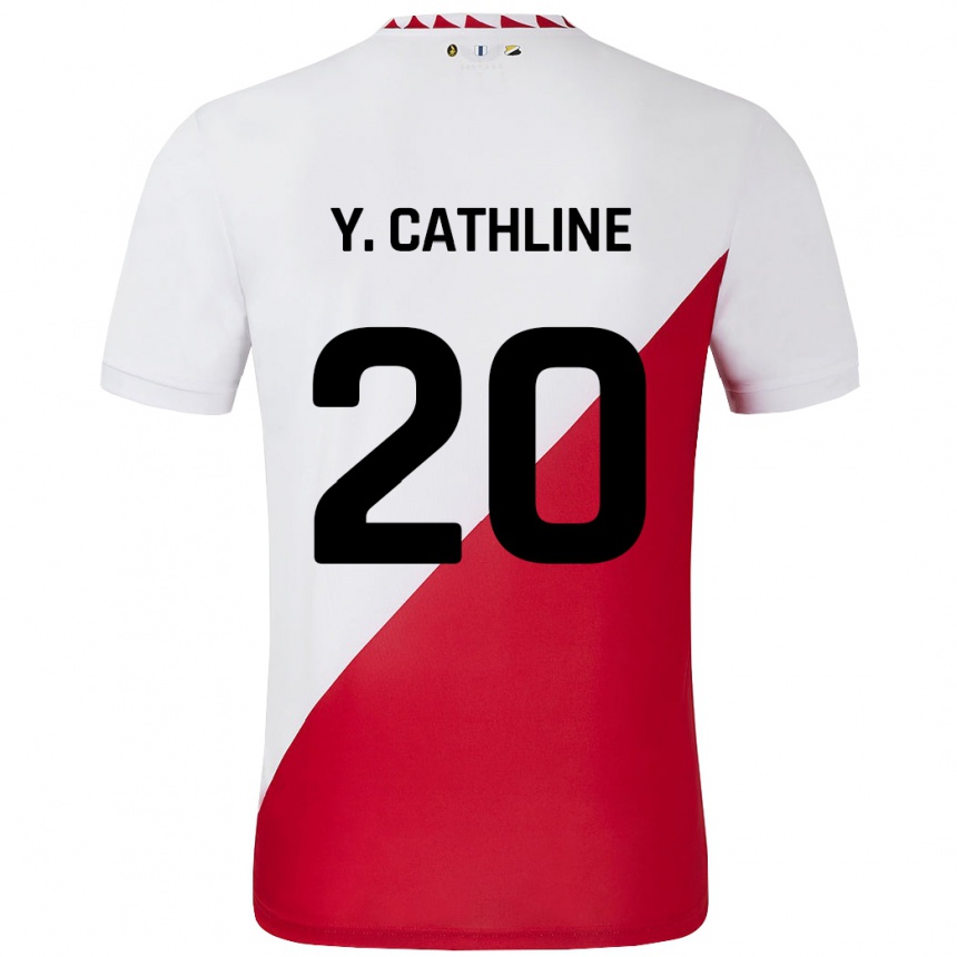 נשים כדורגל Yoann Cathline #20 לבן אדום ג'רזי ביתית 2024/25
