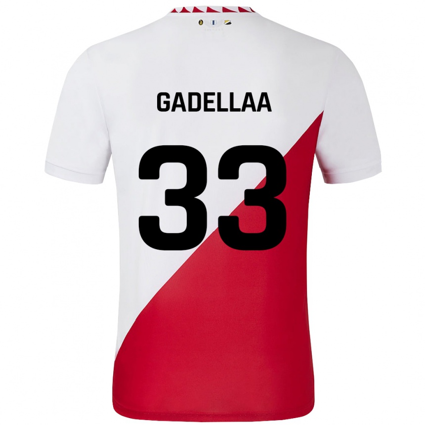 נשים כדורגל Kevin Gadellaa #33 לבן אדום ג'רזי ביתית 2024/25