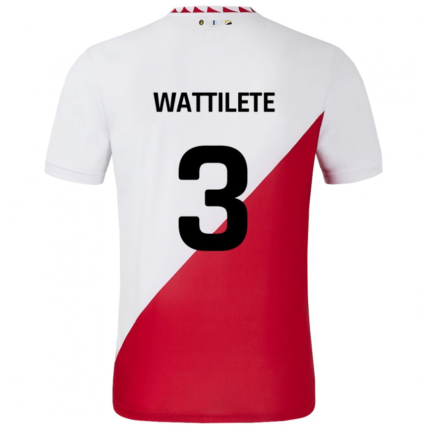 נשים כדורגל Julia Wattilete #3 לבן אדום ג'רזי ביתית 2024/25