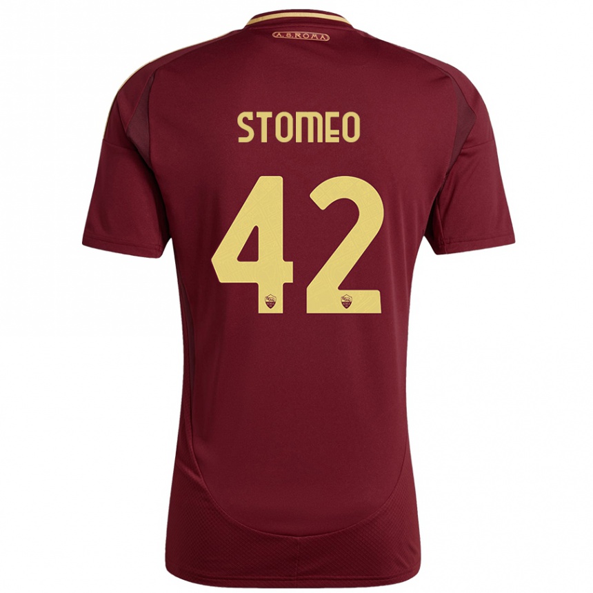 נשים כדורגל Giorgio Stomeo #42 אדום חום זהב ג'רזי ביתית 2024/25