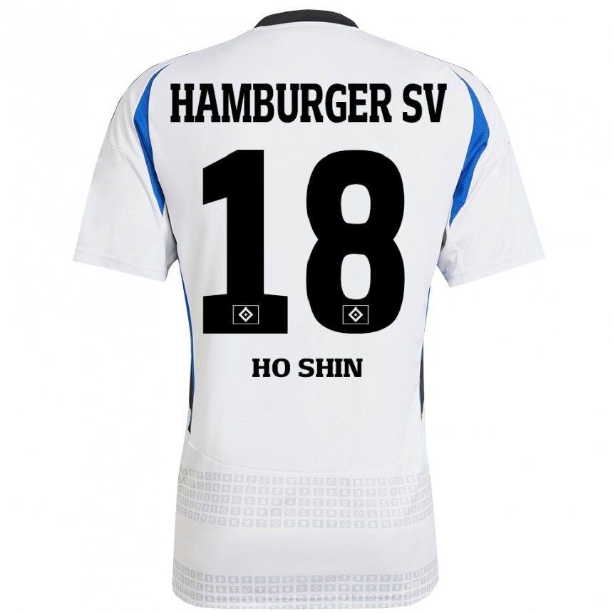 נשים כדורגל Jae Ho Shin #18 לבן כחול ג'רזי ביתית 2024/25