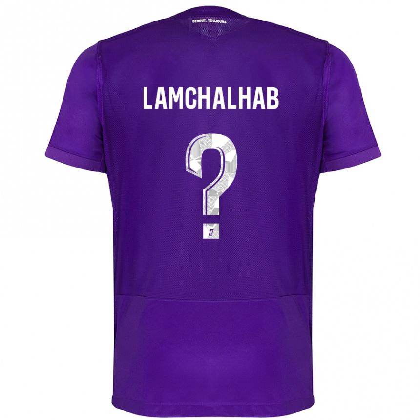 נשים כדורגל Merwan Lamchalhab #0 סגול לבן ג'רזי ביתית 2024/25