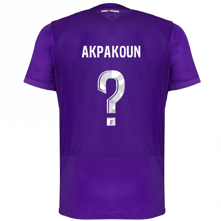 נשים כדורגל Noé Akpakoun #0 סגול לבן ג'רזי ביתית 2024/25