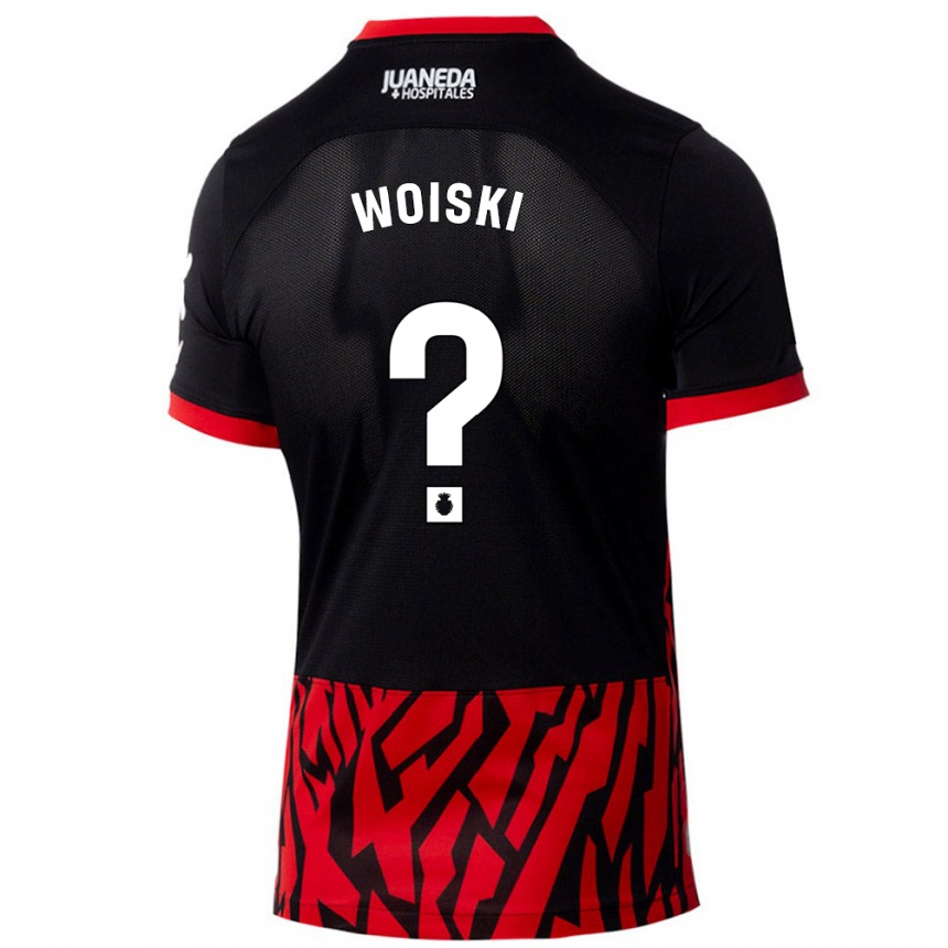 נשים כדורגל Alex Woiski #0 שחור אדום ג'רזי ביתית 2024/25