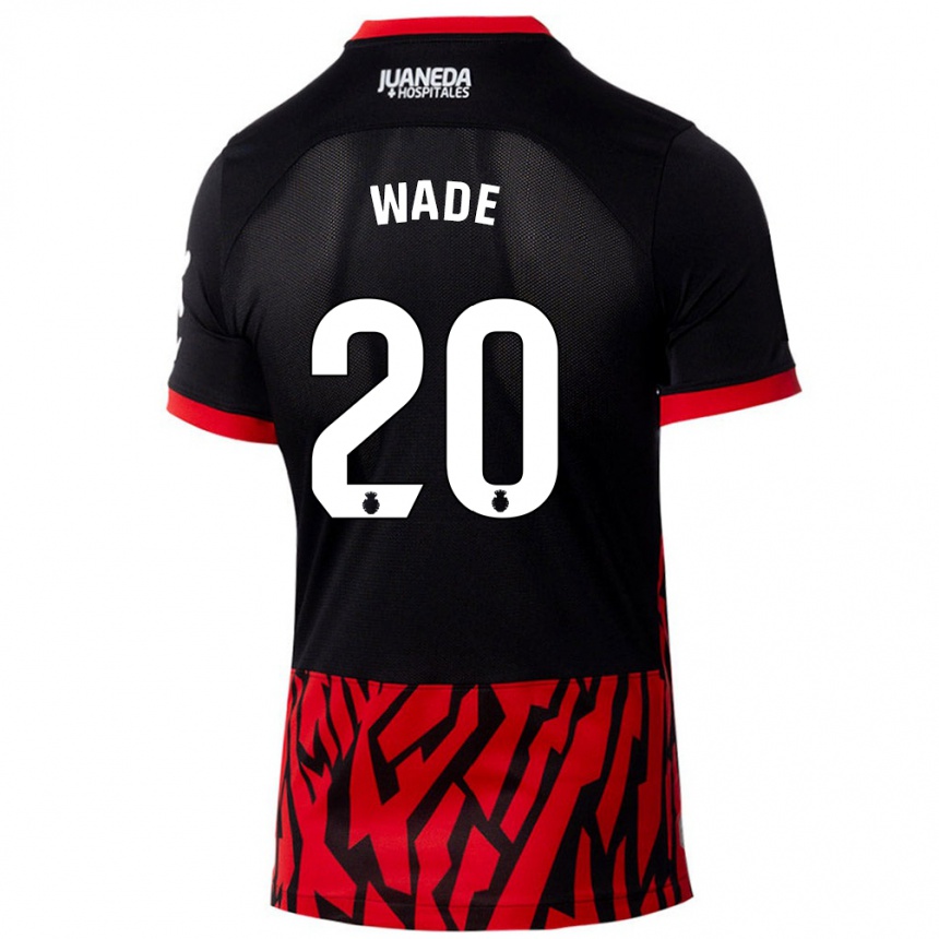 נשים כדורגל Sebas Wade #20 שחור אדום ג'רזי ביתית 2024/25