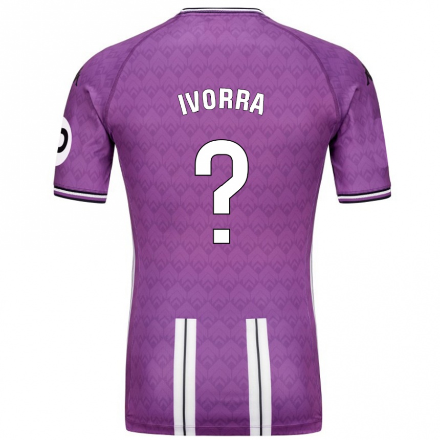 נשים כדורגל Iker Ivorra #0 סגול לבן ג'רזי ביתית 2024/25