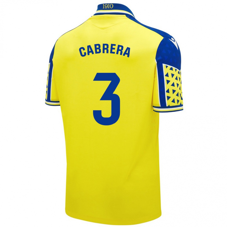 נשים כדורגל Julio Cabrera #3 צהוב כחול ג'רזי ביתית 2024/25